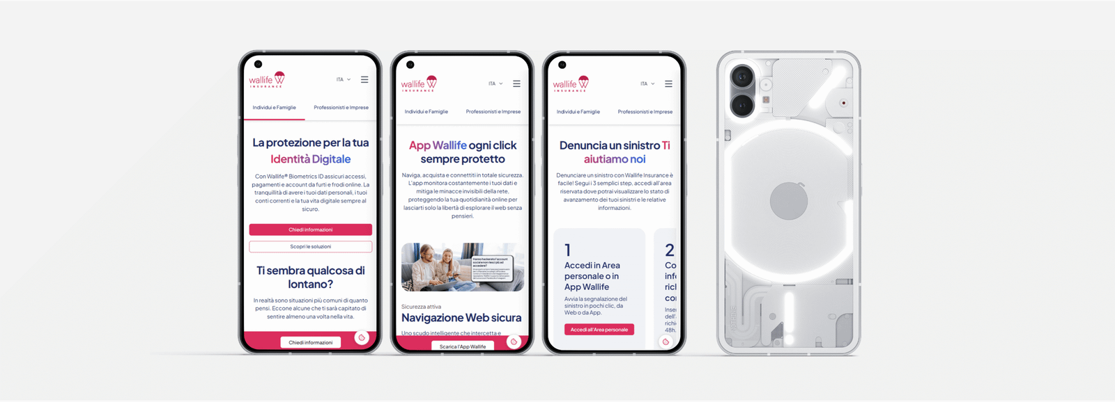 Wallife insurance mobile screens